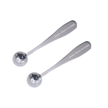 Load image into Gallery viewer, 2.5 ml 1/2 Teaspoon Measuring Scoop Spoons, Polished Stainless Steel, Set of 2