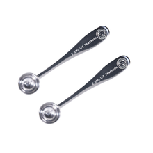 Load image into Gallery viewer, 2.5 ml 1/2 Teaspoon Measuring Scoop Spoons, Polished Stainless Steel, Set of 2