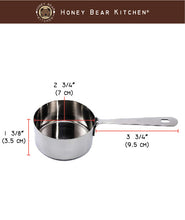 Load image into Gallery viewer, Measuring Cups Set of 2: 1/2 Cup 120 ML , Polished Stainless Steel